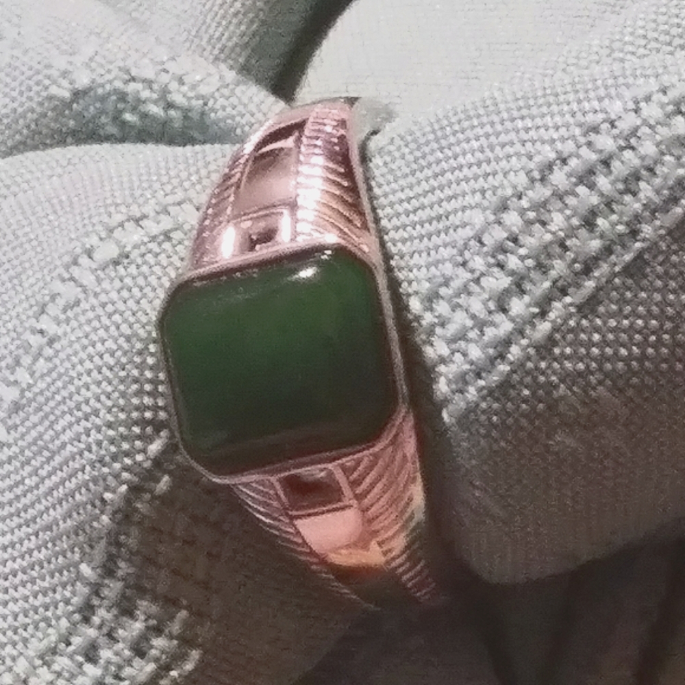 💥*MEN'S{BURMESE JADE}/WH./TOPAZ/STERLING!(14.5) ✔️LOWEST PRICE POSSIBLE ✔️